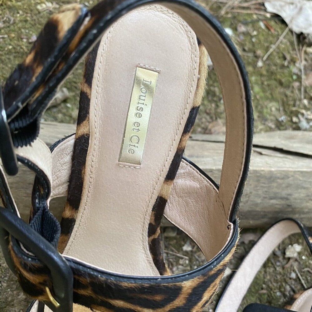 Louise et Cie Leopard Print Wedge Sandals - Picture 4 of 9
